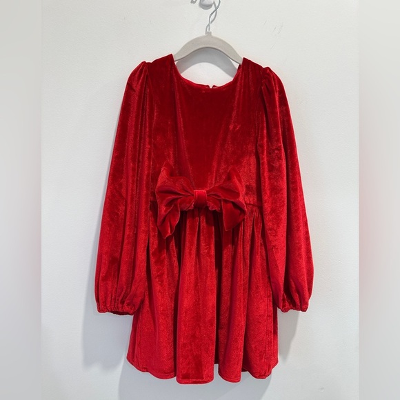 Bardot Other - Bardot Junior Vibrant Red Velvet Dress size 6 year old
